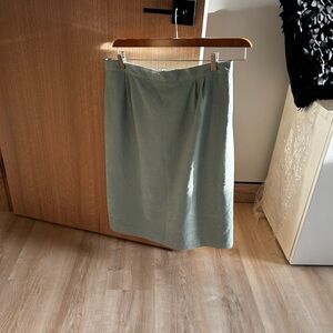 Elegant Sage Green Pencil Skirt with Classic Tailoring